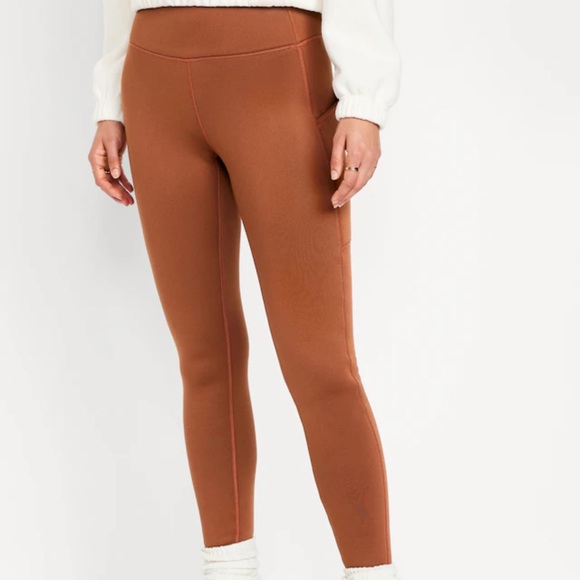 NWT OLD NAVY High-Waisted UltraCoze Leggings Baked Bronze - Picture 1 of 7